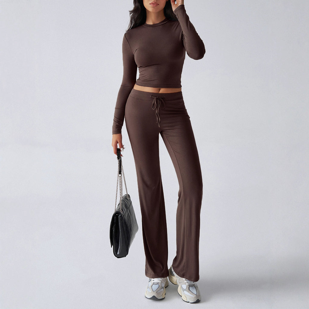 Sports Yoga Style Long-sleeved Straight Pants Casual Suit
