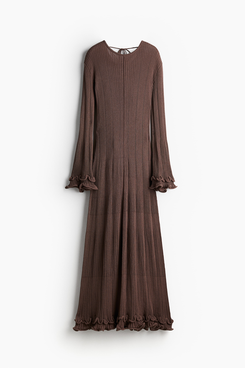 Ribbed Ruffle Maxi Dress