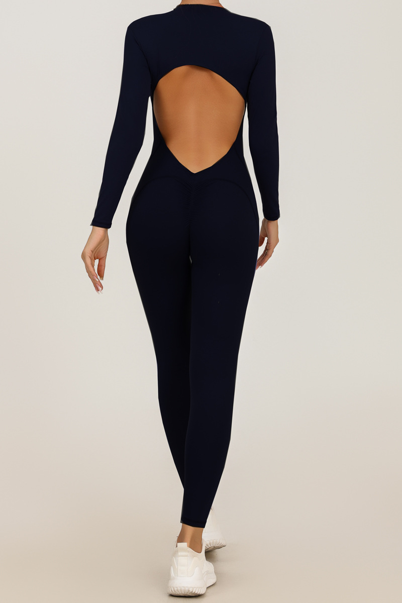 Nude-Feel Zipper Yoga Jumpsuit