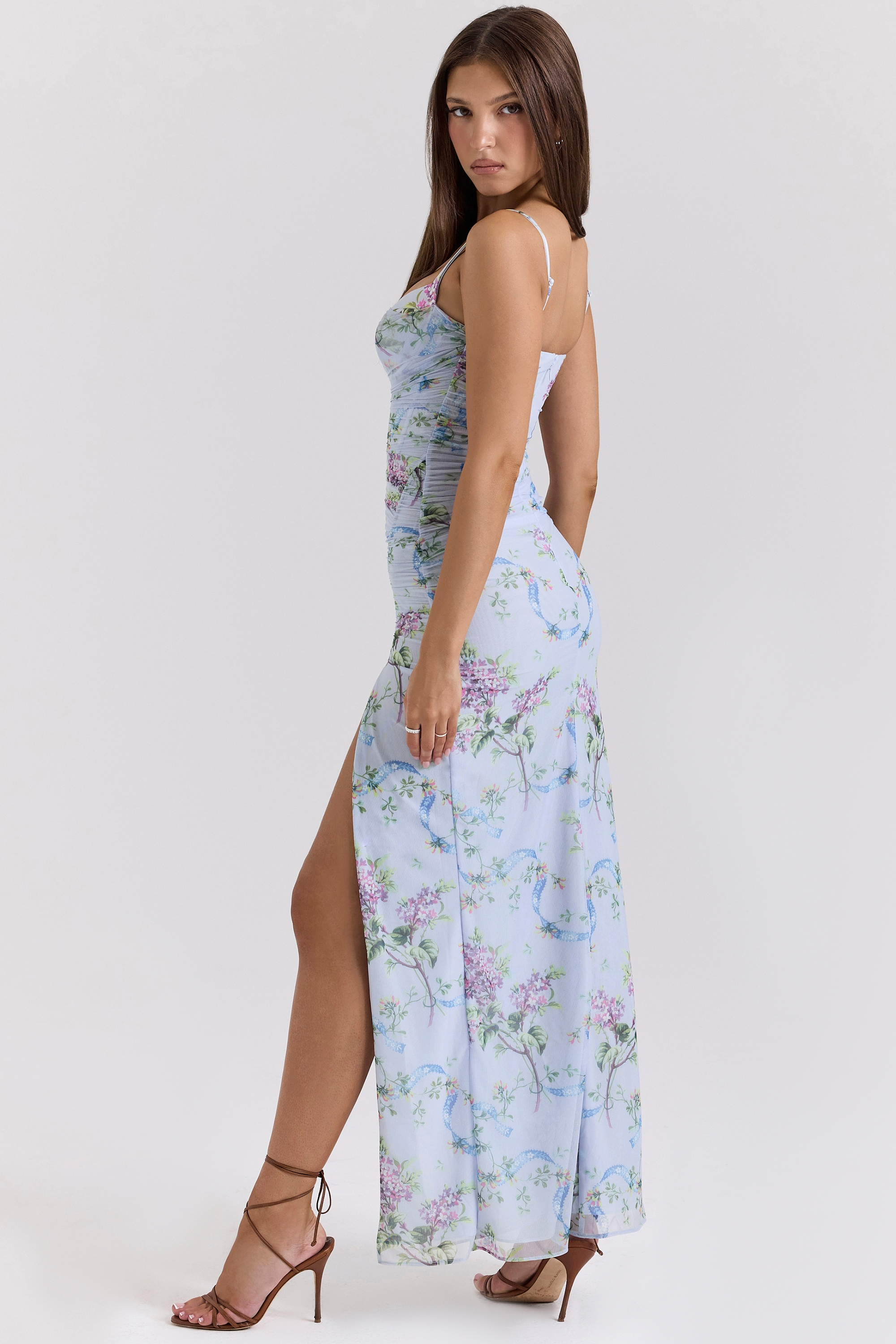 Floral Mesh Maxi Dress