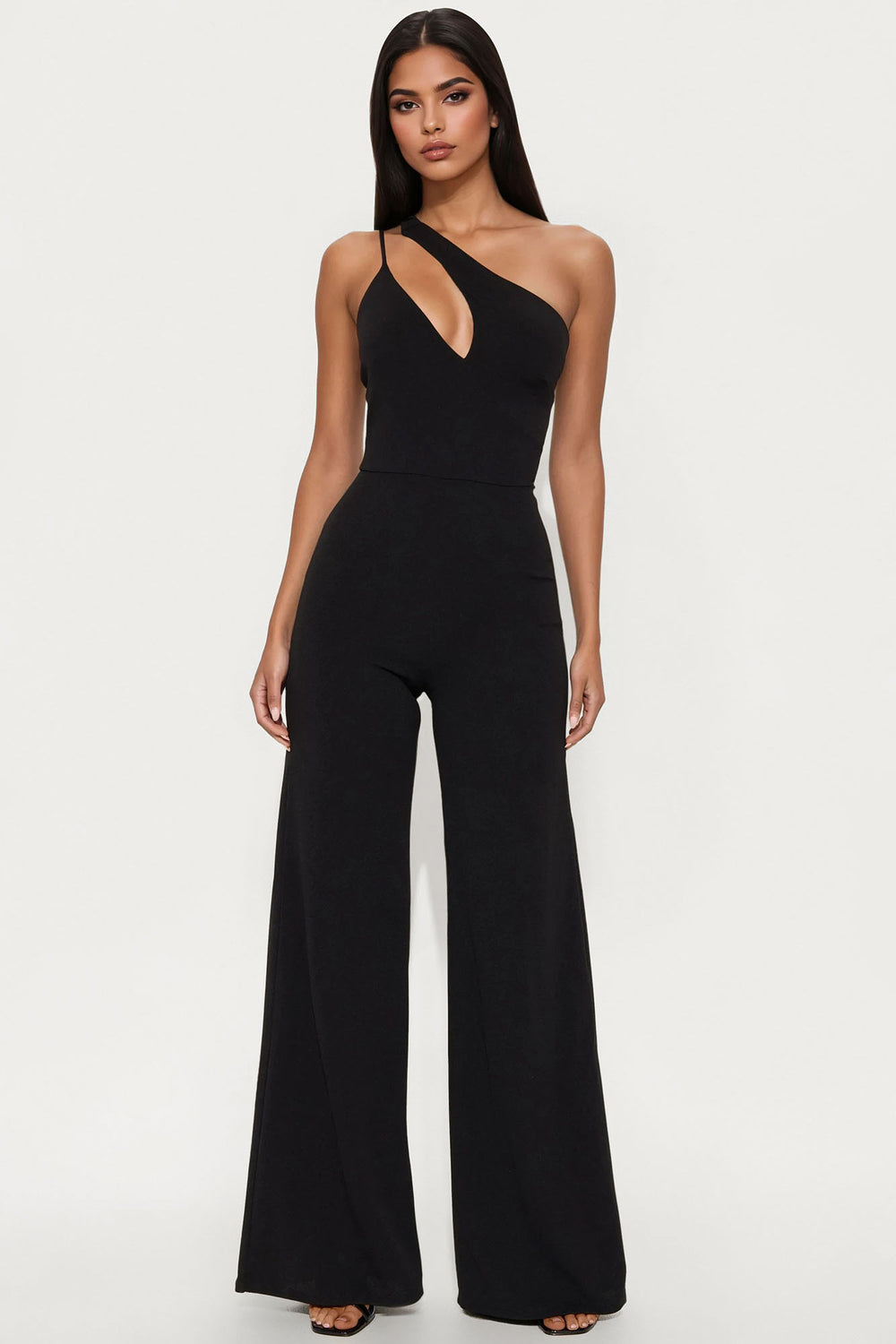 Sloped Shoulder Jumpsuit