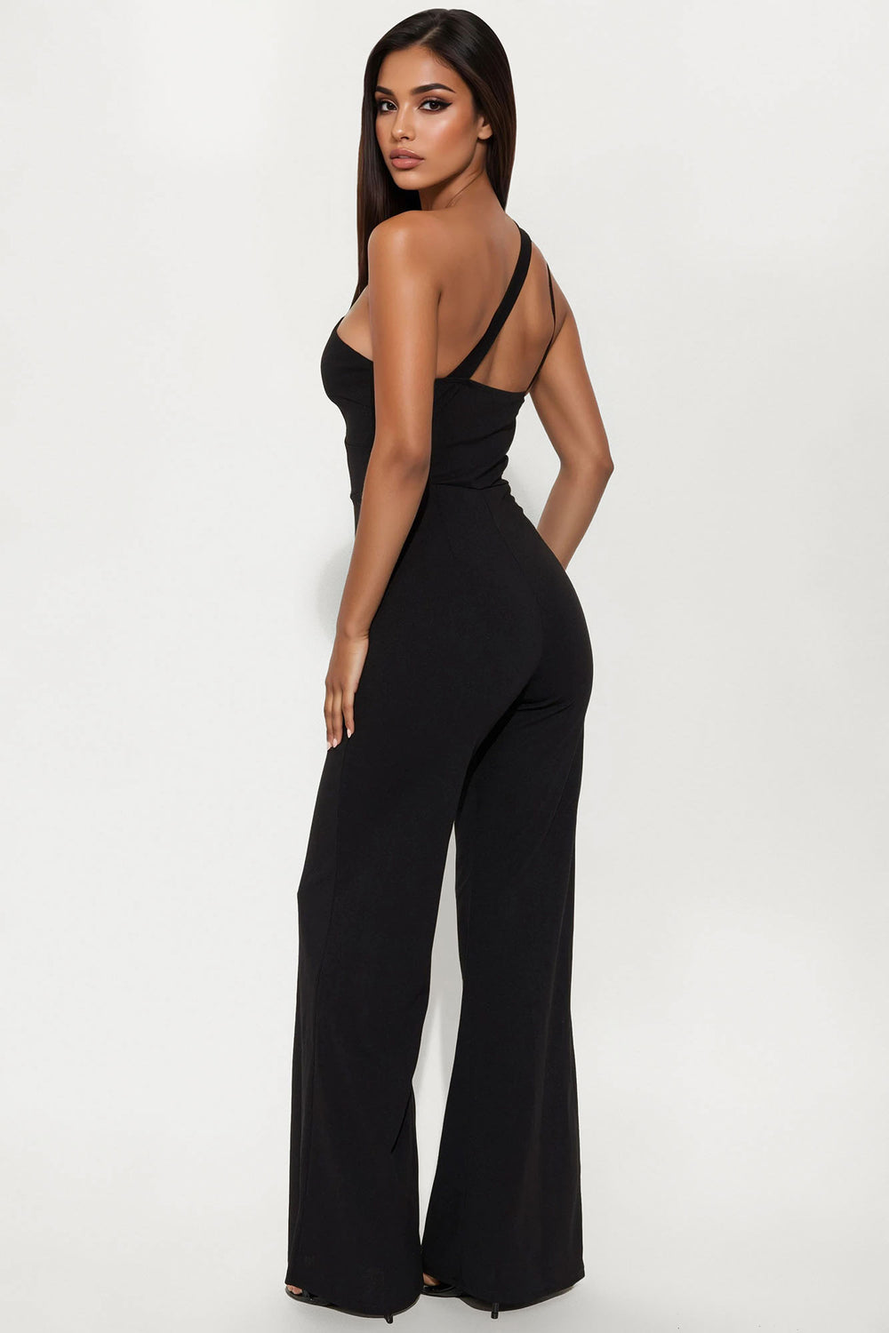 Sloped Shoulder Jumpsuit