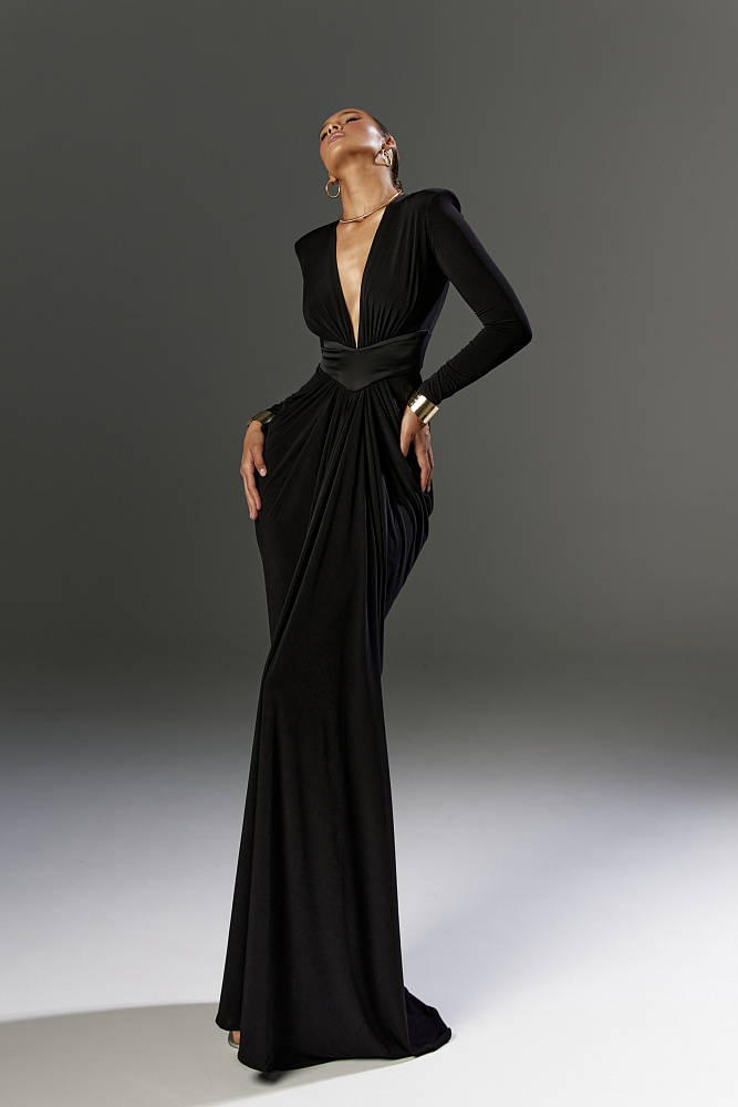 Elegance V Slit Dress–Dresses