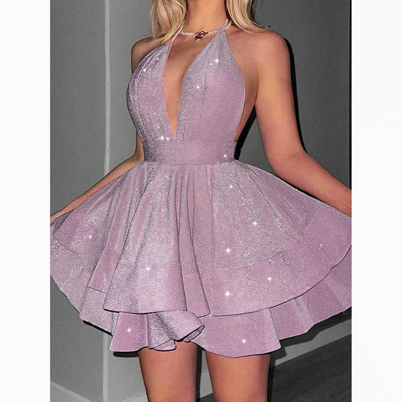 Glam Ruffle Mini Dress–Dresses
