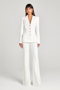 White Tailored Blazer & Trouser Set–Women’s 2-Piece Suit