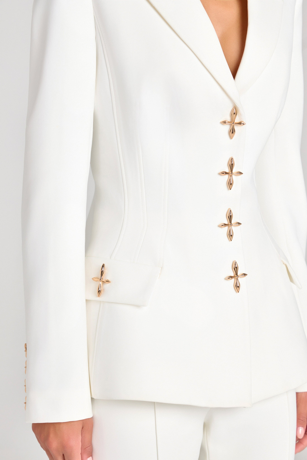 White Tailored Blazer & Trouser Set–Women’s 2-Piece Suit